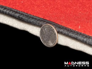 FIAT 500 Rear Seat Delete Carpet Kit - Black Italy - Red